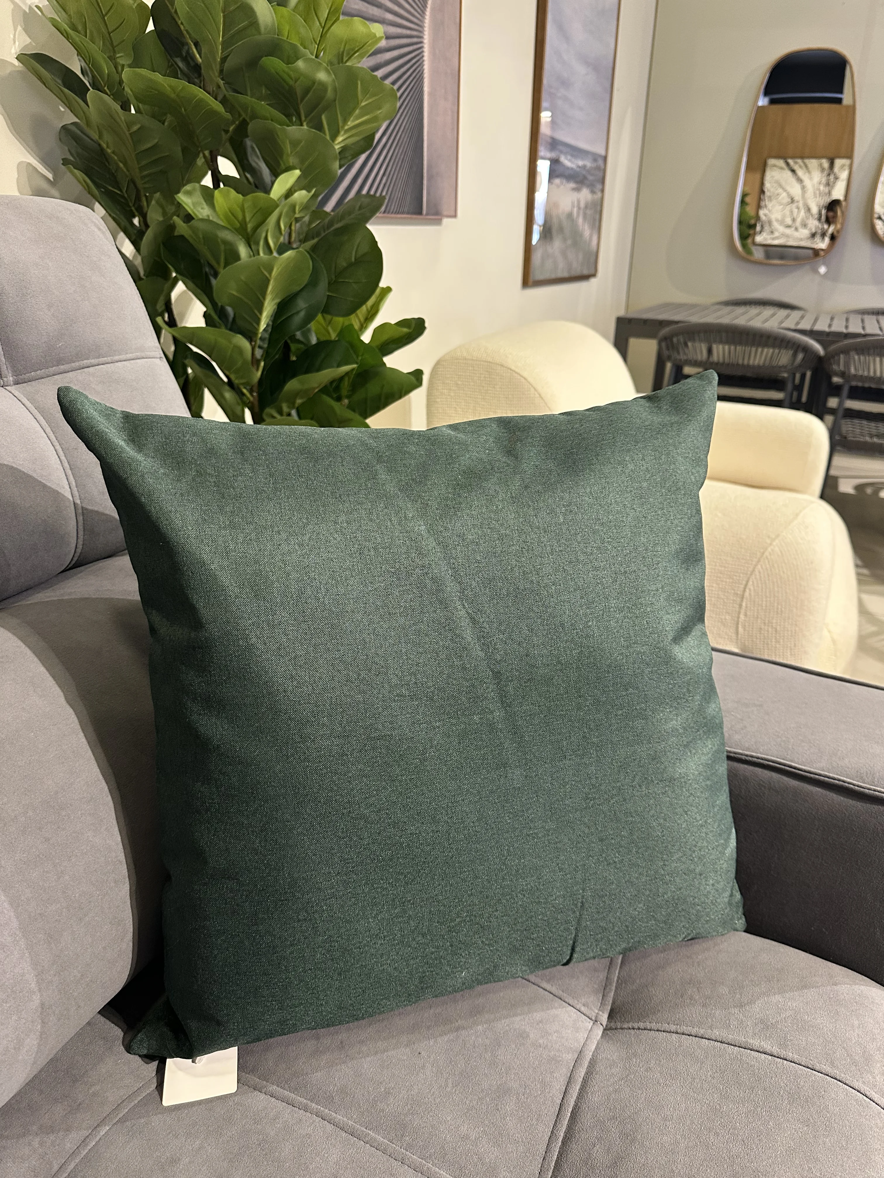 Almohada en tela Lino color verde