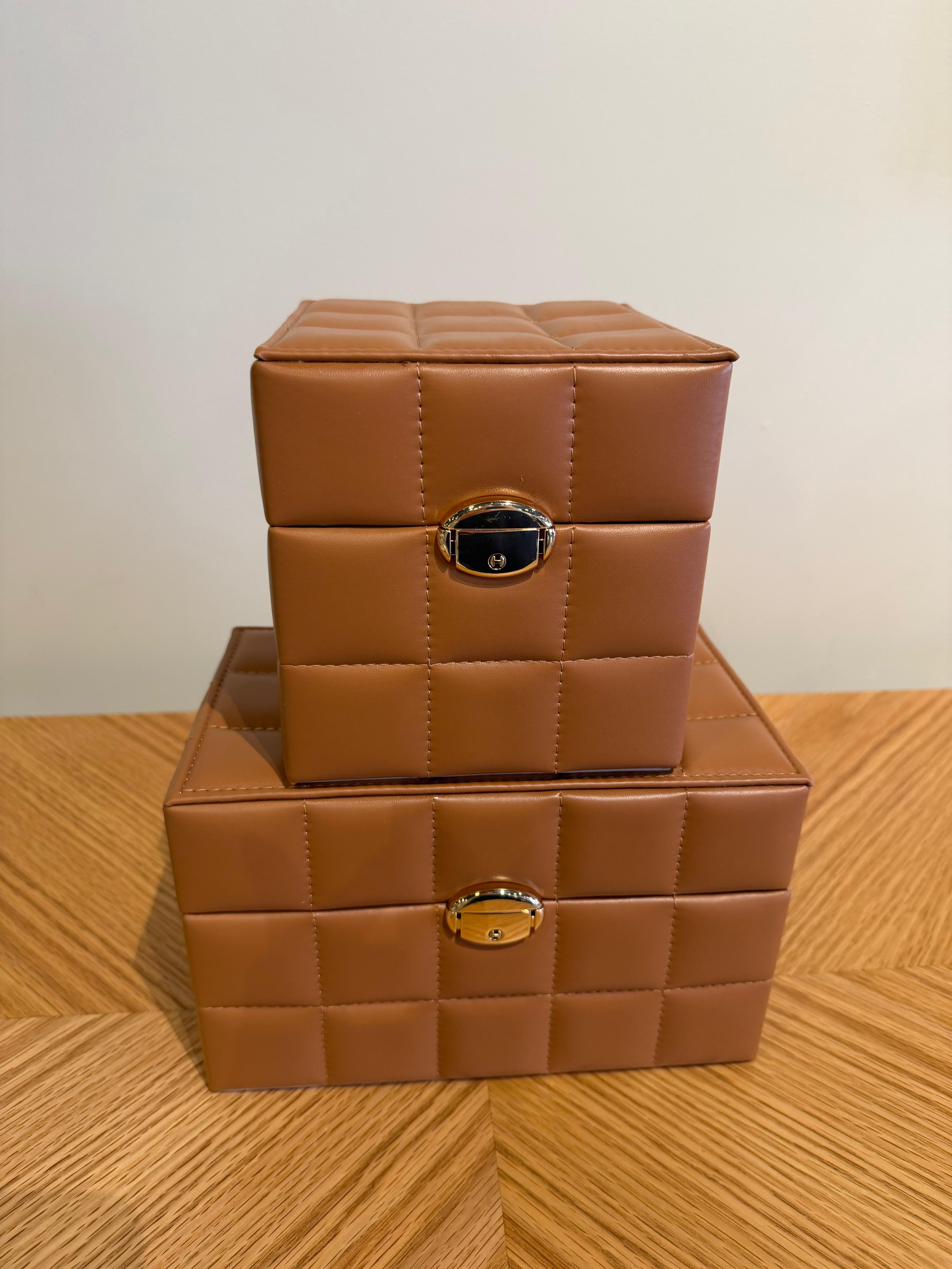 Caja decorativa eco cuero terracota P/G