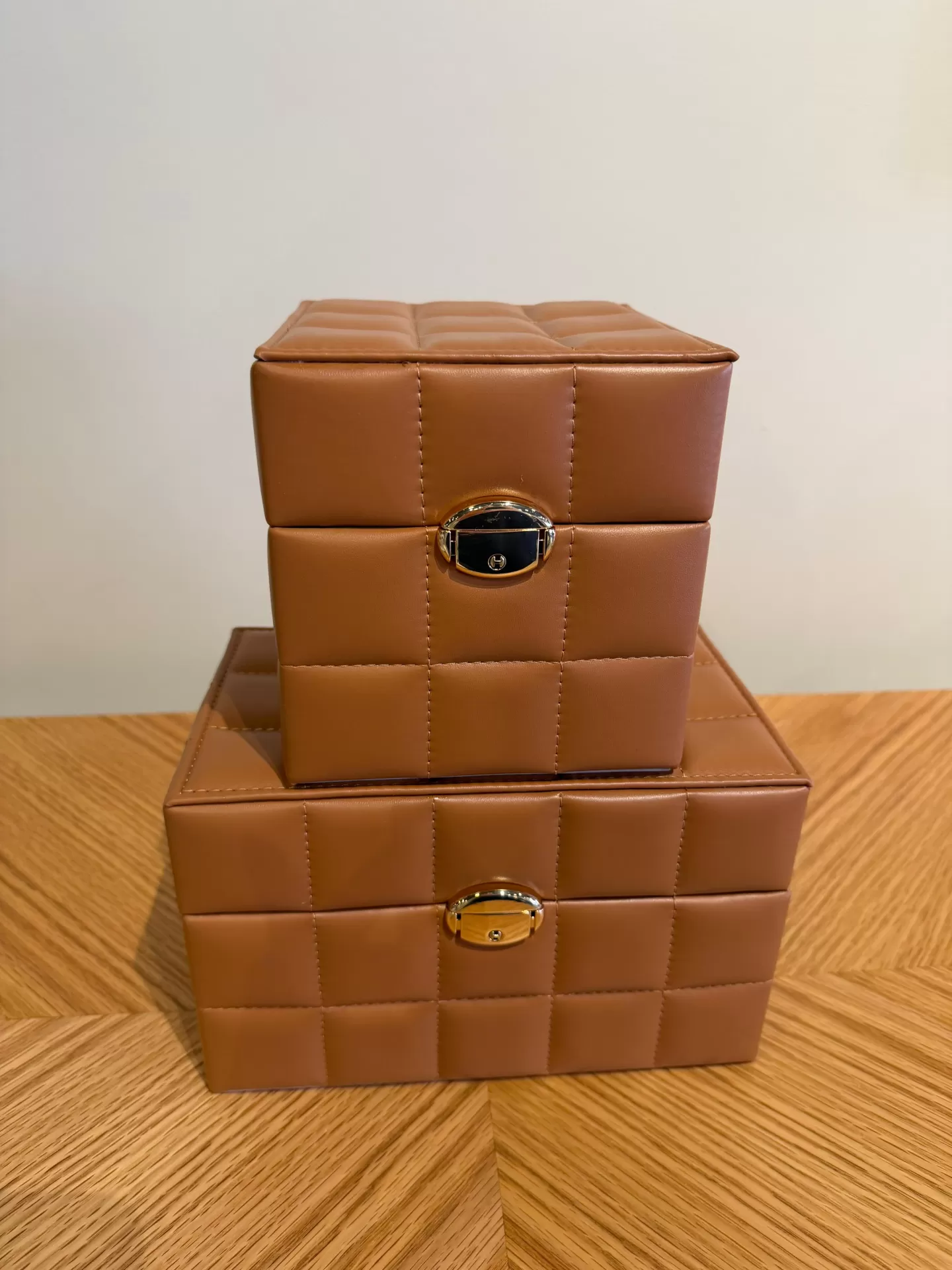 Caja decorativa eco cuero terracota P/G