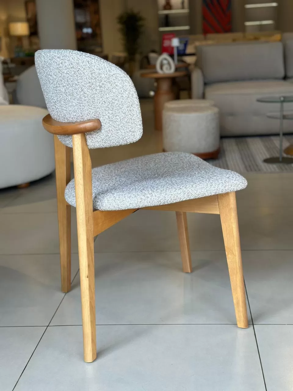 SILLA MONIC EN MADERA CON TELA LINO - Vista 2