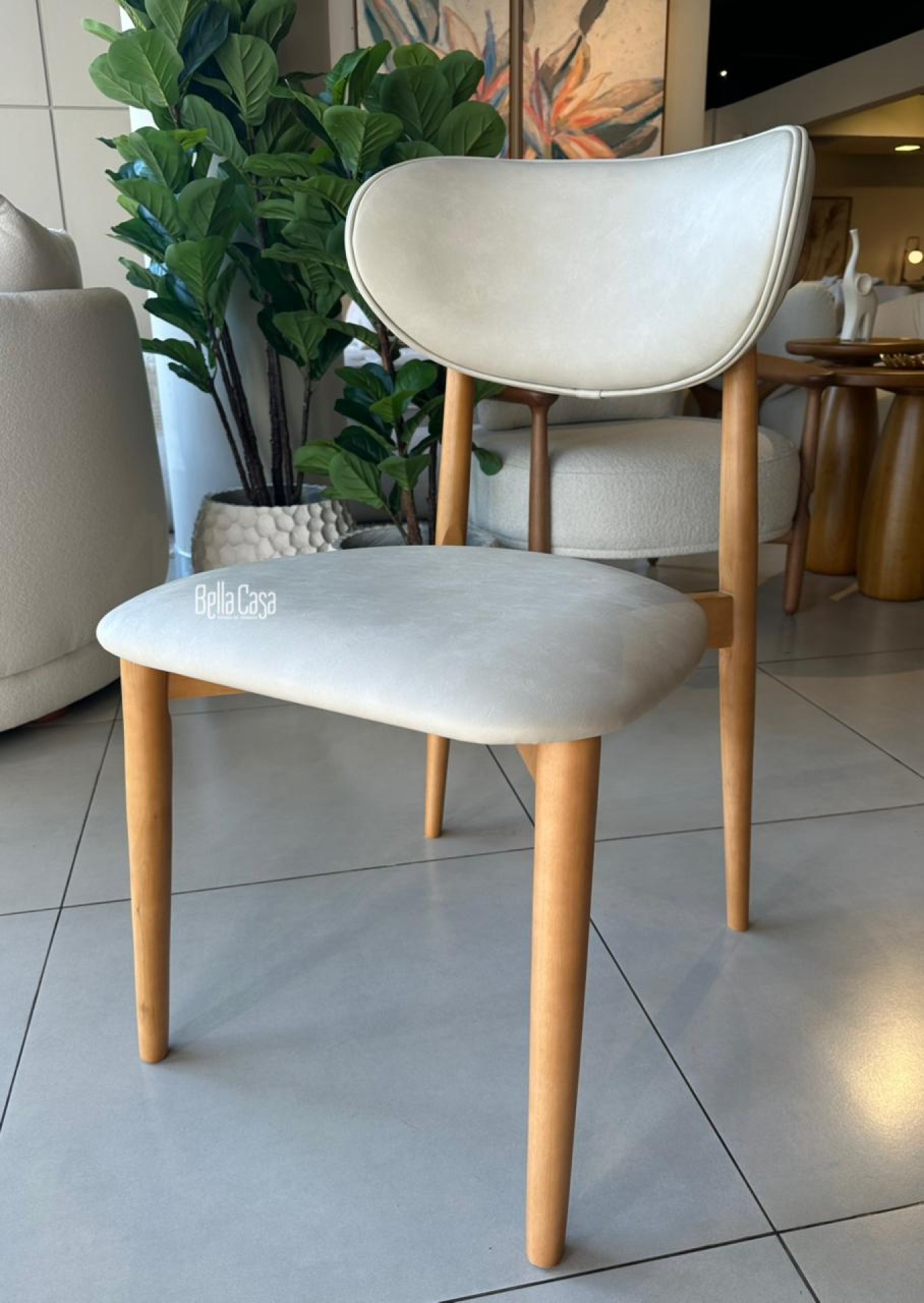 SILLA TOSCANA C/ MADERA Y ECO CUERO 