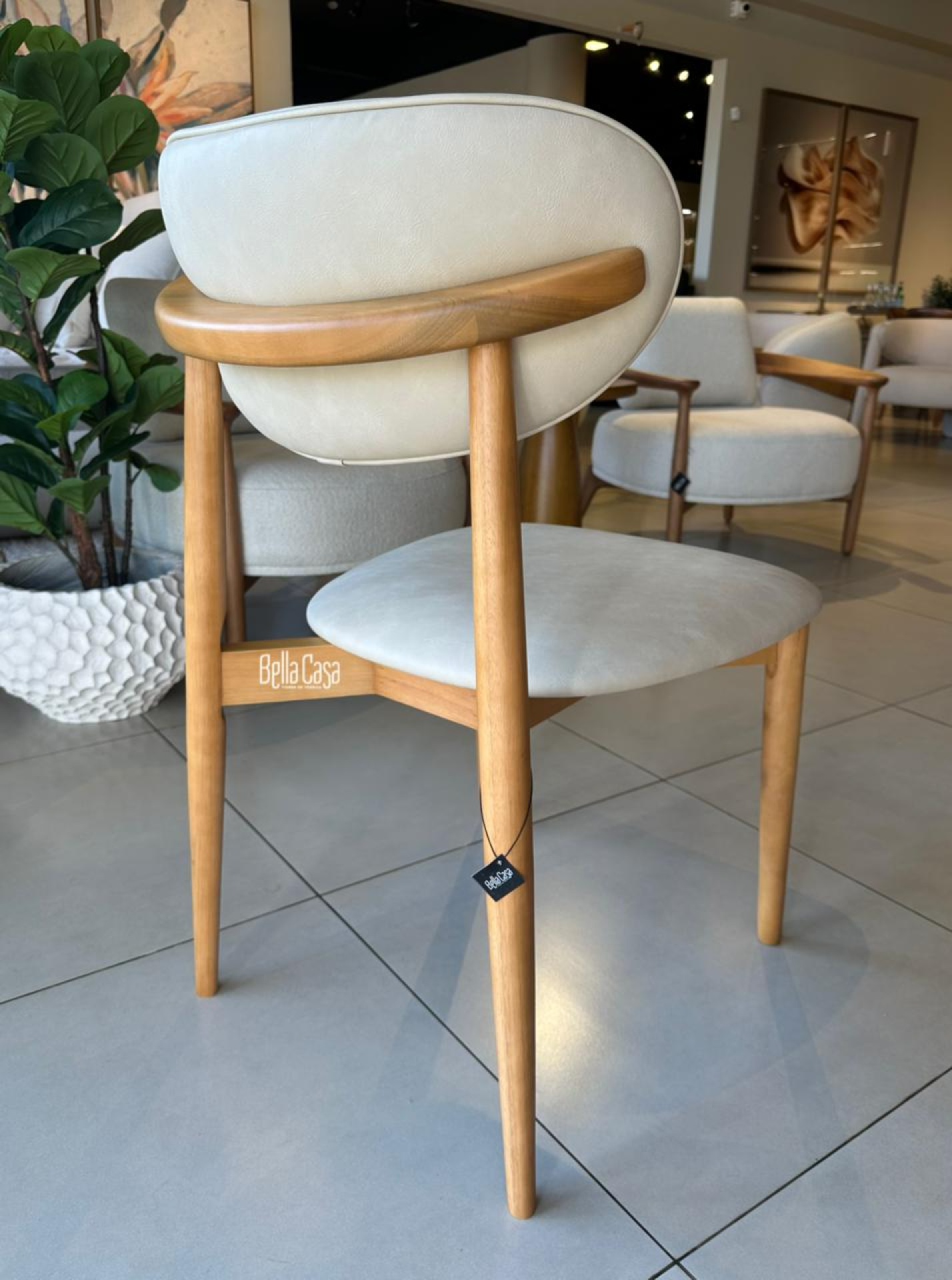 SILLA TOSCANA C/ MADERA Y ECO CUERO  - Vista 2