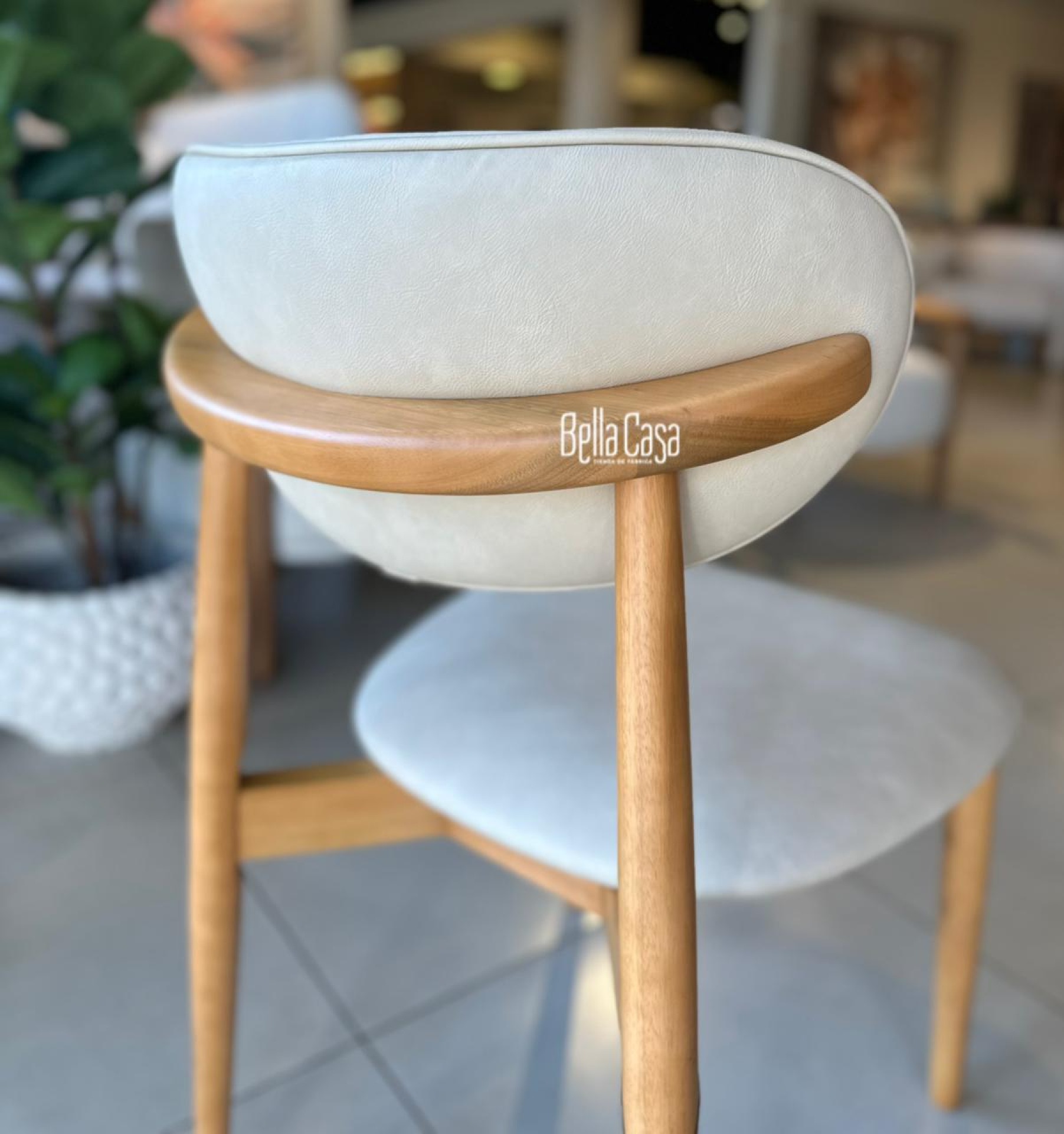 SILLA TOSCANA C/ MADERA Y ECO CUERO  - Vista 4